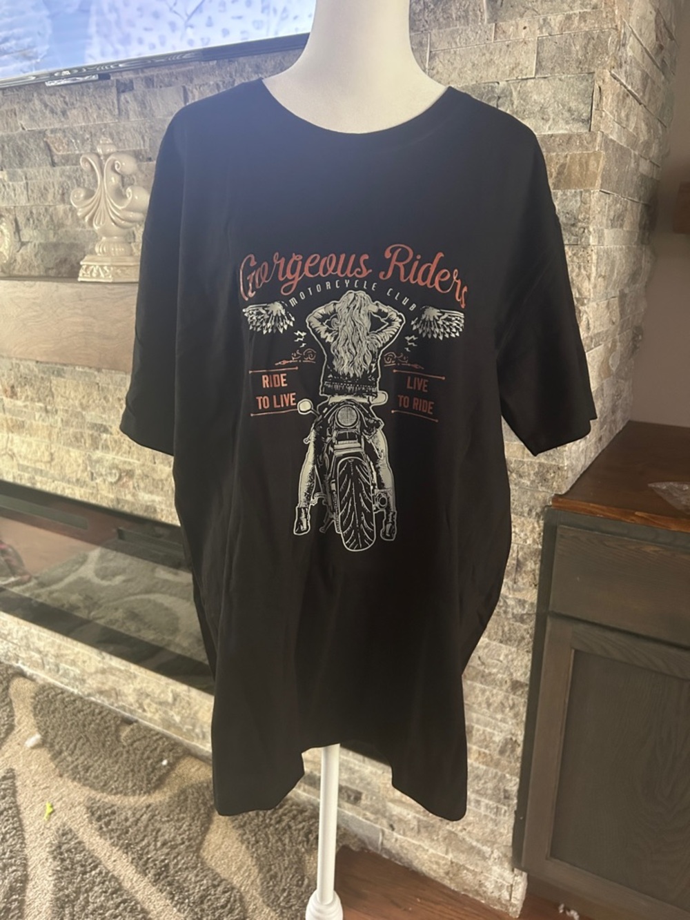 Black 'Gorgeous Riders' Graphic Tee - women’s  Casual Shirt NEW size 2X